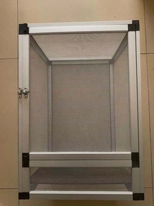 Vente chaude Cage à oiseaux en aluminium à motif animal solide, durable, en métal, en plastique et en verre, cage à oiseaux, boîte, reptiles de la forêt tropicale, plateau en plastique - Product Image 6