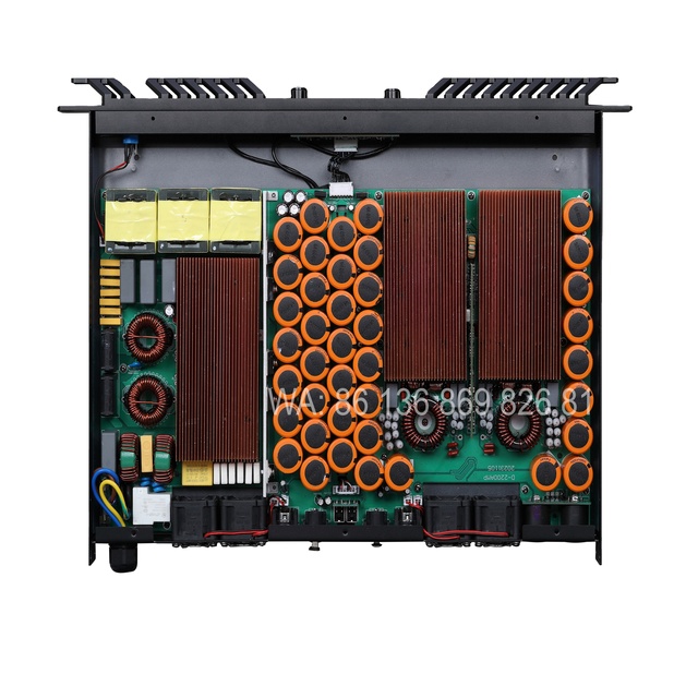 1U 20000 Watts Power Amplifier 2 Channel Class D Professional Plate Amp 1000W Amplifier for Stage Multi-capacitor for Sub
