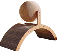 En stock aux États-Unis : Arbre à chat moderne en bois à 2 niveaux, tour à gratter en sisal pliable avec boule pour chats d'intérieur