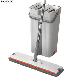 IMAXX New Arrival 360 Squeeze Flat Mop Easy Operation Industrial Design Floor Cleaner with Larger Bucket for Home Use
