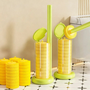 Disposable Toilet Brush Set Round Wall Mounted For Squat Toilets Easy To Clean 100 Pcs Included - Product Image 1