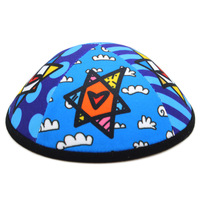 Chapeaux et casquettes ethniques en gros – Kippa/Yarmulke juive respirante en lin à 4 panneaux pour mariage et Bar Mitzvah