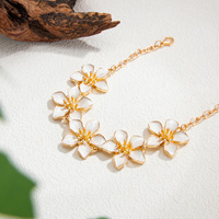Cenda En gros Bracelet de cheville plaqué or style bohème, motif goutte d'eau et pétales de fleurs, style Ins, pour femme, cadeau