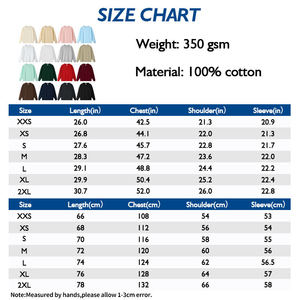 高品質 350GSM ストリートウェア OEM 複合生地 プルオーバー 無地 ブランク カスタムプリント 綿100% メンズクルーネックスウェットシャツ - Product Image 3