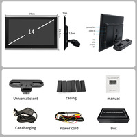 Monitor de Reposacabezas para Auto Android de 14 Pulgadas con Pantalla Táctil IPS, Sistema de Entretenimiento Trasero 3G32G para Reproductor USB, SD, TF, HD, FM, BT, MP5, WIFI