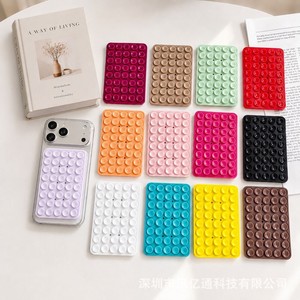Support mural pour téléphone en stock, pour miroir de salle de bain, en silicone souple, à ventouse, anti-tremblement, pliable, pour bureau, diffusion en direct et selfies - Product Image 2