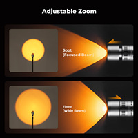 K&F Concept SP25C Projecteur de Lumière d'Appoint à Focale Variable 4 Couleurs 25W Blanc Argenté Haute Compatibilité Haute Qualité