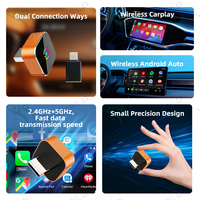 Adaptateur sans fil 2-en-1 pour CarPlay et Android Auto, boîtier métallique, convertit le filaire en sans fil, dongle USB, vente en gros OEM/ODM pour usine