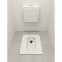 WC à la turque moderne de style chinois, en céramique, monobloc, à sortie verticale, avec chasse d'eau cyclonique, à poser au sol