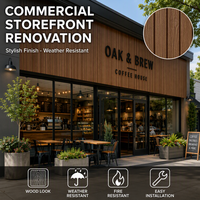 Panneau mural isolant à texture bois moderne pour façade de bâtiment commercial, économie d'énergie et faible entretien
