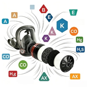 Maschera Respiratoria Integrale Certificata <span class=keywords><strong>CE</strong></span>, Serie 6000 con Filtri a Carbone Attivo, per Chimica, Saldatura, Verniciatura, Emergenze - Product Image 2