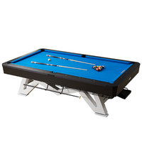 Table de billard haut de gamme en bois de chêne avec plateau vert, pieds en métal, 290x163x83 CM, pour villa, club, usage commercial et domestique