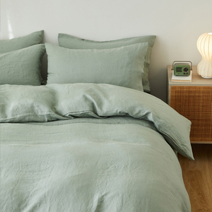 Hotel di alta qualità verde super king stone washed 100% puro lino copripiumino <span class=keywords><strong>lenzuola</strong></span> set copripiumino in lino <span class=keywords><strong>francese</strong></span> - Product Image 2