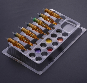 Venta al por mayor de 20 unidades de soporte desechable de plástico para cartuchos de agujas y tinta de tatuaje, accesorios de limpieza para estudio de tatuajes - Product Image 1