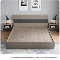 Lit double moderne en MDF de style Tatami, taille Queen, fabriqué en Chine