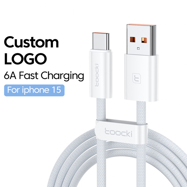 Toocki Good Quality Braided Wire Usb Type c Cable 6A 66W Fast Charging to c Type Usb Cable for iphone 15 Type c
