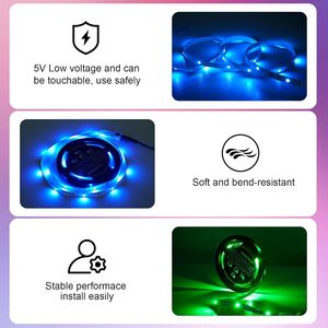 Timelux – bande lumineuse LED 20 pieds, couleur changeante RGB, USB 5V, télécommande, bande LED 5050 pour chambre à coucher, armoire de cuisine - Product Image 6