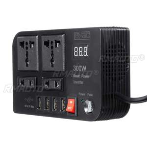 300W DC12V to AC220V Car <b>Power</b> Inverter Modified Wave Converter with 4*<b>USB</b> 4*AC <b>Socket</b> LED Display Voltage Detection - Product Image 1