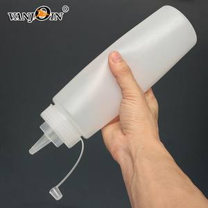 Botellas de plástico de 16 onzas, botellas de condimentos reutilizables, aptas para lavavajillas, botella de Ketchup de plástico HDPE - Product Image 5