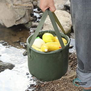 Cubo de Almacenamiento Plegable Amarillo de Tela Oxford Impermeable de 10L, Bolsa Portátil para Picnic y Camping al Aire Libre para Todas las Estaciones - Product Image 5