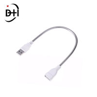 Câble d'extension USB en métal flexible mâle à femelle cordon d'alimentation en métal pour ampoule de lampe USB 29cm