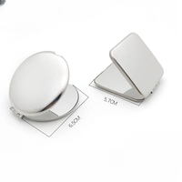 Miroir compact en métal argenté vierge double face, portable, pour maquillage, avec logo personnalisé, idéal pour cadeau promotionnel (vente en gros)