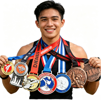 Médaille personnalisée en alliage de zinc de fabrication chinoise pour Kung Fu, Boxe, WKF, BJJ, Jiu Jitsu, Lutte, Karaté Grec, Taekwondo, Feng Shui Moderne