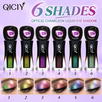 QICIY Fard à paupières liquide caméléon 6 couleurs, multichrome, effet de changement de couleur, paillettes scintillantes, maquillage pour les yeux, vente en gros, OEM, ODM, marque privée