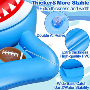 Shark Pool Toys Flying Disc Target Toss Juegos de piscina Set Inflable Football Hoop Ring Toss para niños - Product Image 4