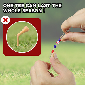 ทีพลาสติกใสแบบไม่มีแรงต้านทานสำหรับกอล์ฟ ลายธงชาติอเมริกัน ขนาดเล็ก 70 มม. น้ำหนัก 0.002 กก. อุปกรณ์เสริม - Product Image 4