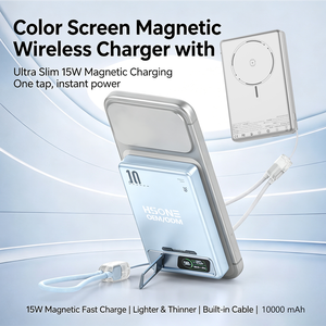 LDB31 10000mAh Magnetic Power Bank with <b>Watch</b> Charging 15W Wireless 22.5W PD Fast Charging Kickstand Design - Product Image 2