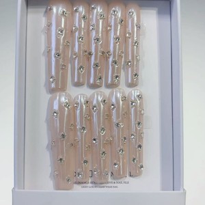 Lot de 10 faux ongles de luxe faits à la main, <span class=keywords><strong>taille</strong></span> XL, en acrylique, de haute qualité, réutilisables, pour cadeau de fête - Product Image 2