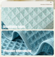 Serviette gaufrée 100% coton couleur unie en rose et bleu à séchage rapide 70*140 cm tissu de bain textile pour la maison vente en gros