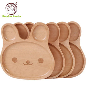 Naturel Logo Personnalisé Dessin Animé <span class=keywords><strong>Lapin</strong></span> Hêtre Bois <span class=keywords><strong>Assiette</strong></span> Bébé Enfants En Bois Divisé <span class=keywords><strong>Assiette</strong></span> à Dîner - Product Image 6
