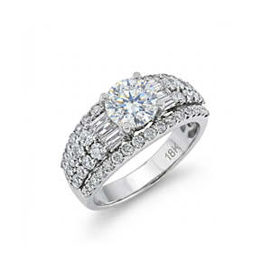 Bague de fiançailles personnalisée en or massif S925/10K/14K/18K avec diamant de laboratoire taille brillant de 1 carat qualité VVS-VS pour mariage et fête - Product Image 1