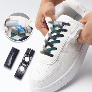2023 nouvelles baskets magnétiques rapides colorées lacets de chaussures paresseux sans cravate plat magnétique pour lacet élastique Polyester matériel - Product Image 2