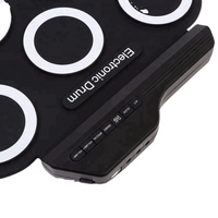 Batterie électronique enroulable en silicone, kit de batterie électrique miniature pliable USB pour enfants