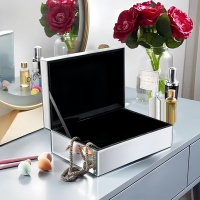 Boîte à bijoux moderne en verre artisanal avec miroir, épaisseur 4mm/5mm/6mm, décorative pour objets préférés de mariage et de Pâques