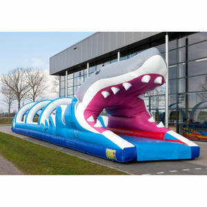 สไลเดอร์น้ำเป่าลมแบบกำหนดเองสำหรับโปรโมทแบรนด์ โรดโชว์ และการตลาดกลางแจ้ง รูปทรงฉลาม - Product Image 3