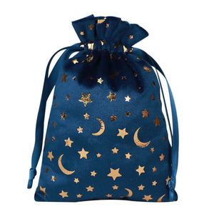 Sacs cadeaux en velours écologiques personnalisés avec cordon de serrage, motif étoile dorée, pour la vente en gros, présentoirs pour pierres précieuses, montres et lunettes, pour cadeaux de Noël - Product Image 6