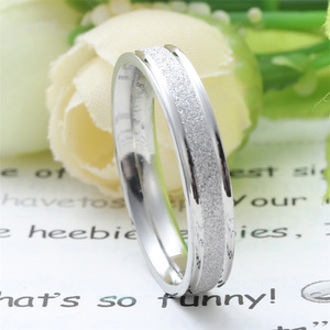 Rose Gold Titanium Steel Frosted <b>Ring</b> Women's Geometric Simple Everyday Wear 23015 - Product Image 2