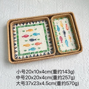 Vassoio <span class=keywords><strong>in</strong></span> <span class=keywords><strong>vimini</strong></span> con intarsio <span class=keywords><strong>in</strong></span> madreperla, vassoio decorativo <span class=keywords><strong>in</strong></span> <span class=keywords><strong>vimini</strong></span> con Base <span class=keywords><strong>in</strong></span> legno, cestini intrecciati - Product Image 5