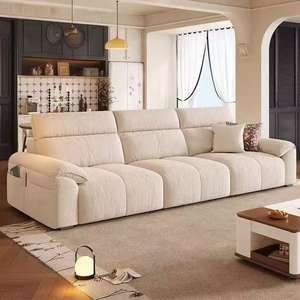 Sofá Cama Eléctrico Multifuncional para Sala de Estar, Sofá Cuadrado Funcional de Cuero con Sistema Zero-Wall - Product Image 3