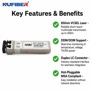 Módulo Transceptor Óptico SFP+ SFP28 QSFP+ QSFP28 de 10G 25G 40G 100G Compatible con Switches Dell HP Juniper Intel Aruba <span class=keywords><strong>Netgear</strong></span> - Product Image 4