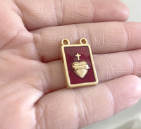 Pendentifs centraux de chapelet plaqués or 18 carats, croix religieuse, breloques, centre de chapelet