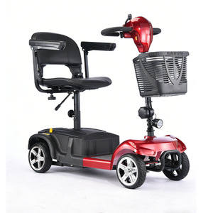 Scooter Eléctrico de Movilidad para Personas Mayores, 4 Ruedas, Aleación de Aluminio, Rojo, Batería de 12 Ah, Alcance de 15 km, Plegable con Cesta - Product Image 4