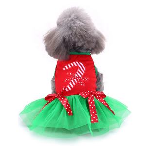 प्यारा क्रिसमस कैंडी छड़ी लाल कुत्ते स्वेटर पॉलिएस्टर जाल कपड़े गर्मियों और वसंत पालतू पोशाक - Product Image 5