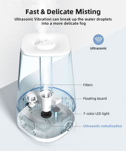 Temporizador de niebla caliente <span class=keywords><strong>y</strong></span> niebla fría digital Pantalla táctil 5L ABS Tanque Aire fresco Humidificador de vaporizador ultrasónico portátil - Product Image 3
