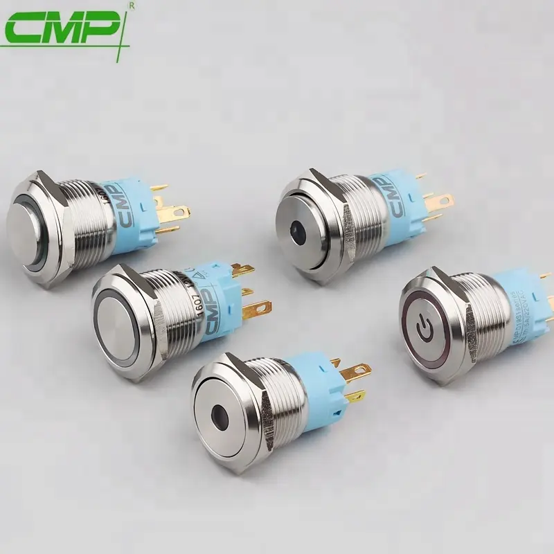 CMP metal illuminated switch with bi-color  tri-color LED rgb push button