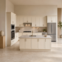 Meubles de cuisine en bois massif sur mesure, armoires de cuisine modulaires en MDF laqué de luxe, îlot de cuisine, fournisseur pour appartements et villas